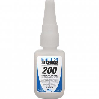 Adesivo instant�neo, a base de cianoacrilato, industrial, transparente, 20 g, colagem extraforte, 200 TEKBOND
