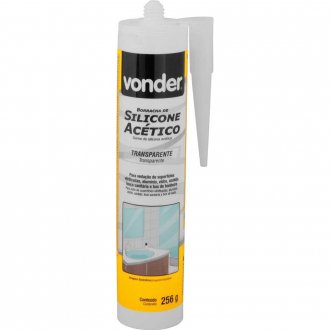 Borracha de silicone ac�tico, transparente, 256 g, VONDER
