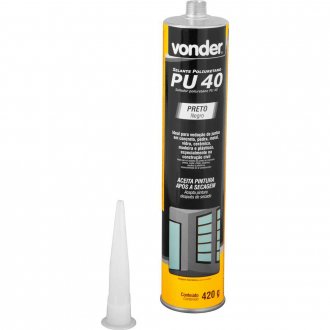 Selante de poliuretano, PU 40, preto, 420 g, VONDER