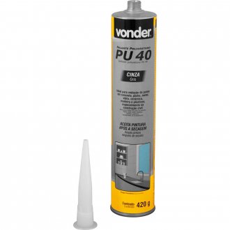 Selante de poliuretano, PU 40, cinza, 420 g, VONDER
