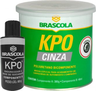 Adesivo de poliuretano Brascoved KPO, cinza, bicomponente, BRASCOLA