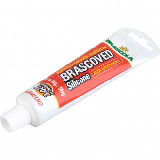 Borracha de silicone ac�tico, vermelha, 50 g, 3020009, BRASCOLA