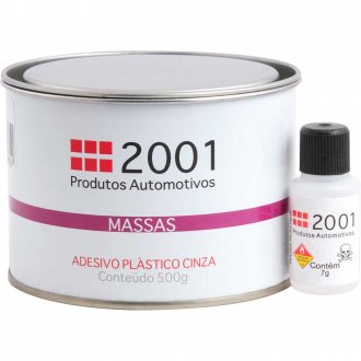Adesivo pl�stico, 0,500 gramas, cinza, 9769, com catalisador, 2001