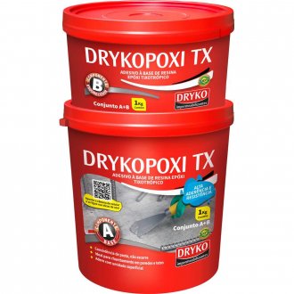 Adesivo estrutural � base de resina ep�xi tixotr�pico bicomponente, 1 kg, DRYKOPOXI TX DRYKO