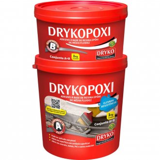 Adesivo estrutural � base de resina ep�xi bicomponente, 1 kg, DRYKOPOXI DRYKO