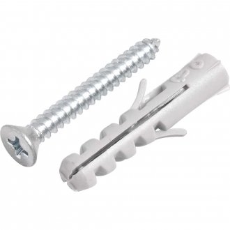 Parafuso autoatarraxante, 3,9 mm x 32,0 mm, cabe�a chata, phillips, com bucha 6 mm, VONDER