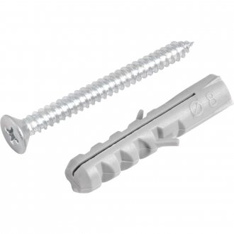 Parafuso autoatarraxante, 4,8 mm x 50,0 mm, cabe�a chata, phillips, com bucha 8 mm, VONDER