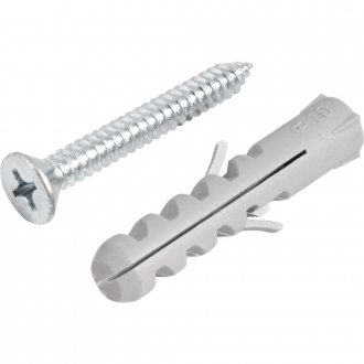 Parafuso autoatarraxante, 6,3 mm x 50,0 mm, cabe�a chata, phillips, com bucha 10 mm, VONDER