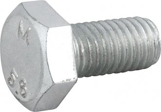 Parafuso sextavado zincado 10 mm x 20 mm, MA, rosca total, VONDER