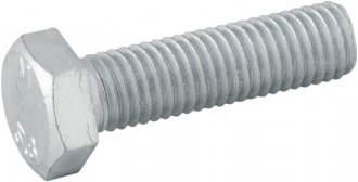 Parafuso sextavado MA, 12 mm x 45 mm, rosca total, zincado, VONDER