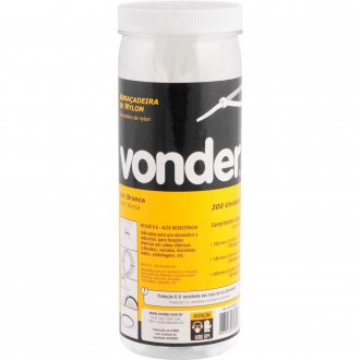 Abra�adeira de nylon, branca, tubo com 300 pe�as, VONDER