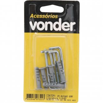 Esc�pula 4,9 mm x 70 mm, com bucha pl�stica de 10 mm, VONDER