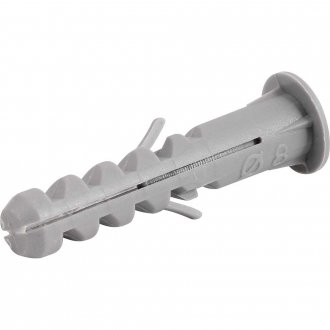 Bucha de nylon para fixa��o 8 mm, com anel, cartela com 10 pe�as, VONDER