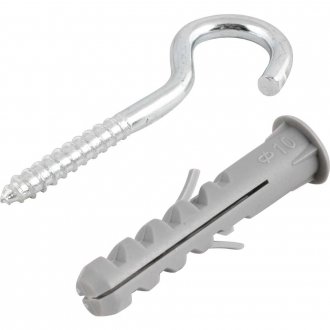Gancho 4,8 mm x 67,0 mm e bucha pl�stica com anel, 10,0 mm, VONDER