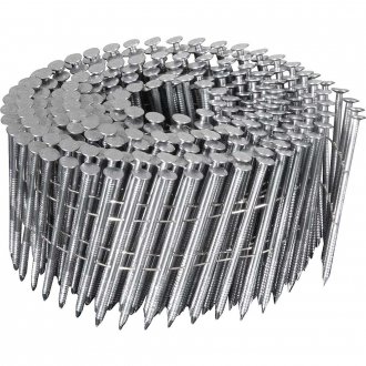 Prego coil anelado, 2,5 mm x  62 mm, polido, carretel com 300 unidades, caixa com 7.200 unidades, para o pregador PP 700, VONDER