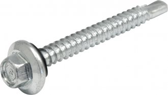 Parafuso autobrocante sextavado com acabamento tipo Dacromet, cabe�a flangeada, 5,5 mm x 1