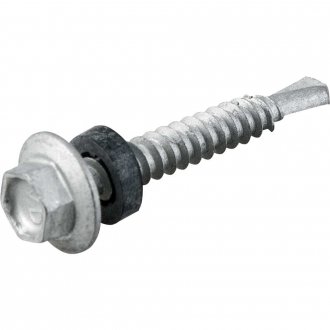 Parafuso autobrocante sextavado com acabamento tipo Dacromet, cabe�a flangeada, 5,5 mm x 1.1/2