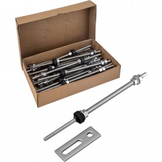 Conjunto haste M10 x 250 mm com suporte reto para painel solar, para metal, VONDER
