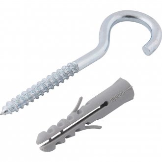 Gancho 4,8 mm x 70 mm, com bucha de nylon 10 mm, G-10 VONDER