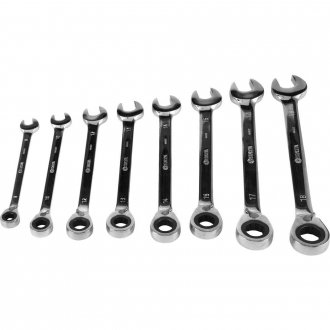 Jogo de chaves combinadas com catraca revers�vel, 8,0 mm a 18,0 mm, com 8 pe�as, ST09041, SATA