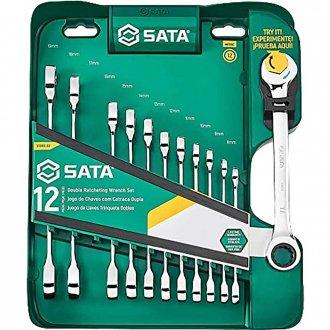 Jogo de chaves combinadas com catraca Speedy, 8 mm a 19 mm, com 12 pe�as, ST09066-02 SATA