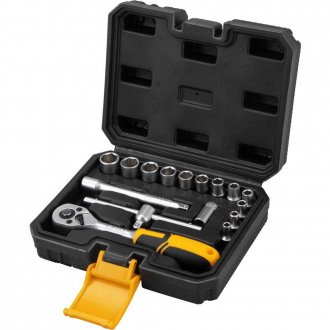 Jogo de soquetes sextavados com encaixe de 1/4