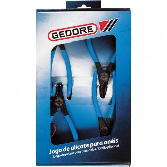 Jogo de alicates para an�is internos e externos, com 4 pe�as, AJ4 GEDORE