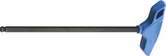 Chave allen abaulada longa, 5,0 mm, cabo T, 012571, GEDORE