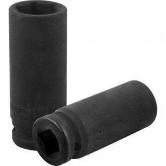 Soquete sextavado longo de impacto, 22 mm, encaixe de 1/2