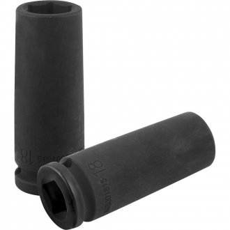 Soquete sextavado longo de impacto, 18 mm, encaixe de 1/2