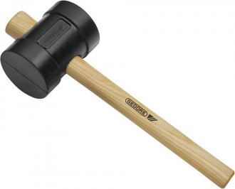 Martelo de borracha 63 mm, cabo em madeira, preto, GEDORE