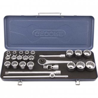Jogo de soquetes estriados unit drive e acess�rios, encaixe 1/2