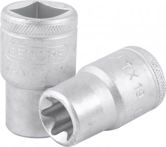 Soquete hexalobular f�mea, com encaixe 1/2