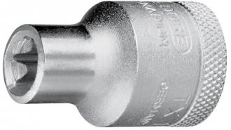 Soquete hexalobular f�mea, com encaixe 1/2