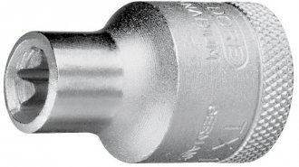 Soquete hexalobular f�mea, com encaixe 1/2