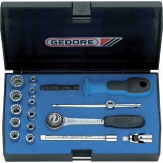 Jogo de soquetes estriados unit drive e acess�rios, encaixe de 1/4