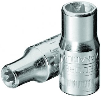 Soquete hexalobular f�mea, com encaixe 1/4
