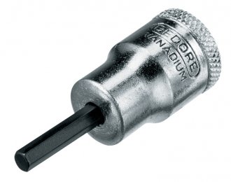 Soquete hexagonal curto 5 mm, com encaixe 3/8