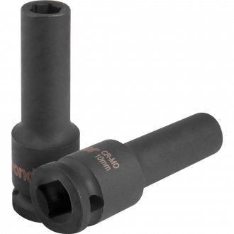 Soquete sextavado longo de impacto, 10 mm, encaixe de 1/2
