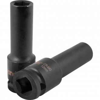 Soquete sextavado longo de impacto, 12 mm, encaixe de 1/2