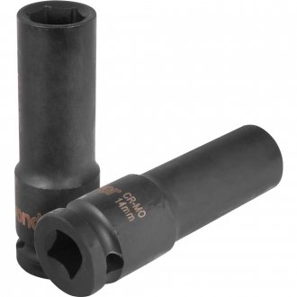 Soquete sextavado longo de impacto, 14 mm, encaixe de 1/2