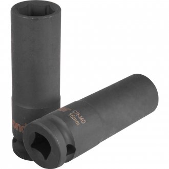 Soquete sextavado longo de impacto, 16 mm, encaixe de 1/2