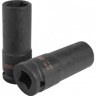 Soquete sextavado longo de impacto, 19 mm, encaixe de 1/2