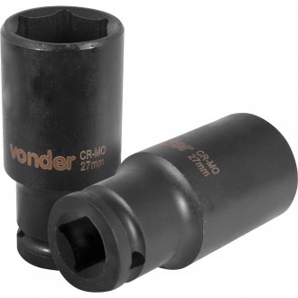 Soquete sextavado longo de impacto, 27 mm, encaixe de 1/2