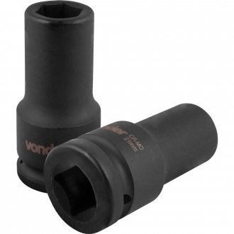 Soquete sextavado longo de impacto, 21 mm, encaixe de 3/4