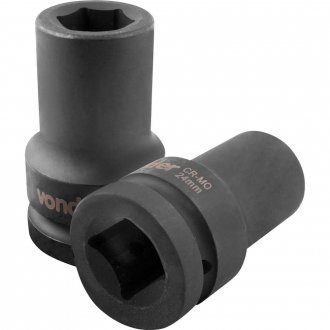 Soquete sextavado longo de impacto, 24 mm, encaixe de 1