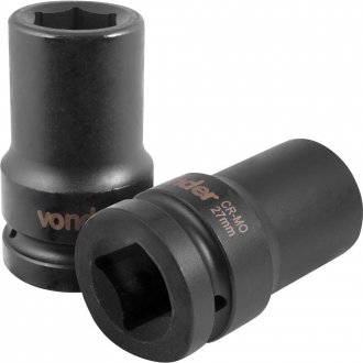Soquete sextavado longo de impacto, 27 mm, encaixe de 1