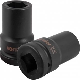 Soquete sextavado longo de impacto, 28 mm, encaixe de 1