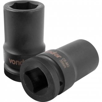Soquete sextavado longo de impacto, 30 mm, encaixe de 1