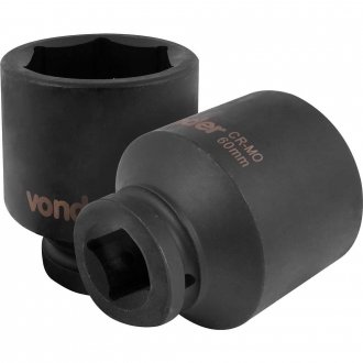 Soquete sextavado longo de impacto, 60 mm, encaixe de 1